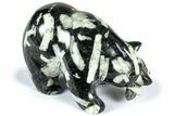 Realistic Polished Chinese Writing Rock Bear with Fish #308486-1